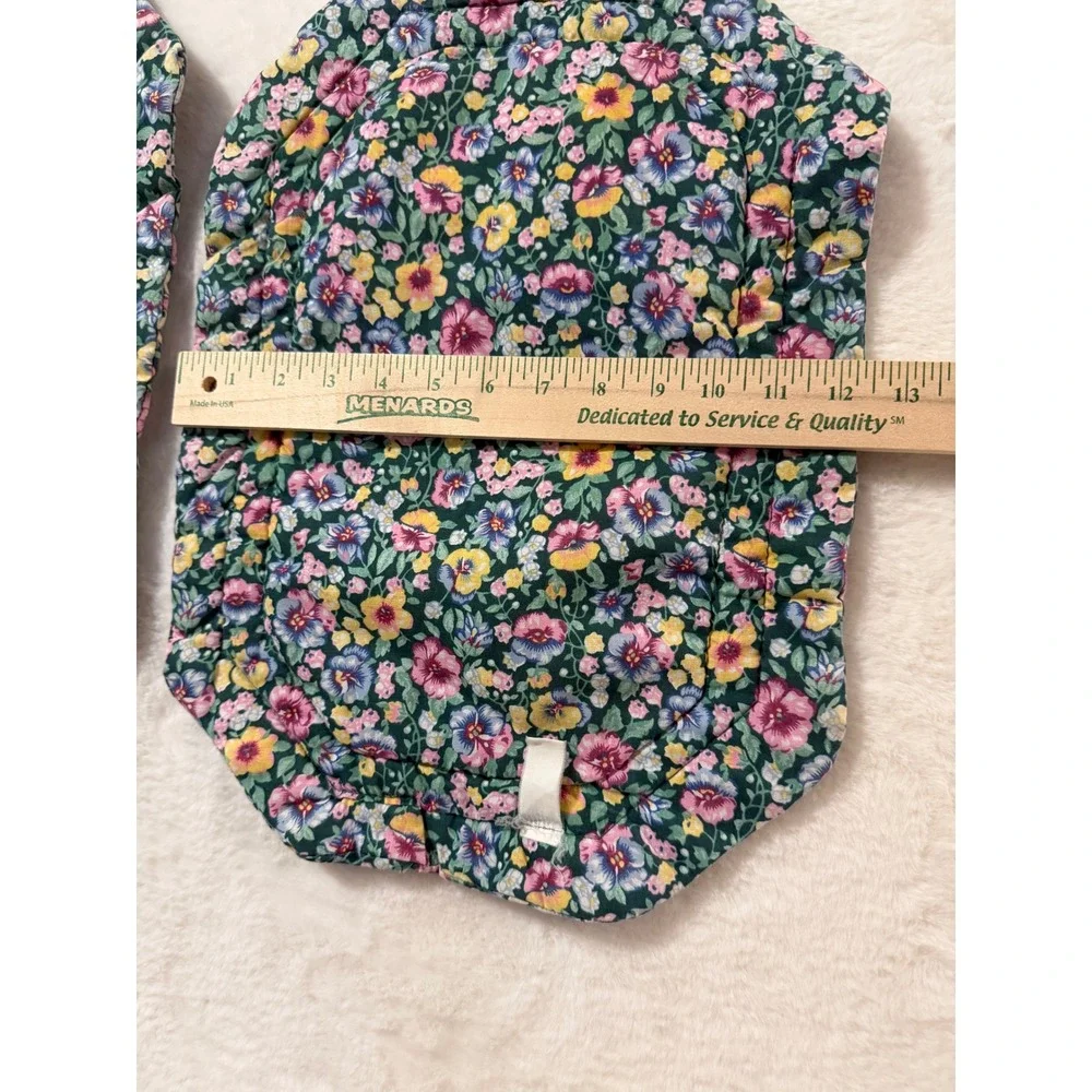 Vintage Quilted Bunny Rabbit Placemats and Floral Napkin Set Cottagecore 3pc